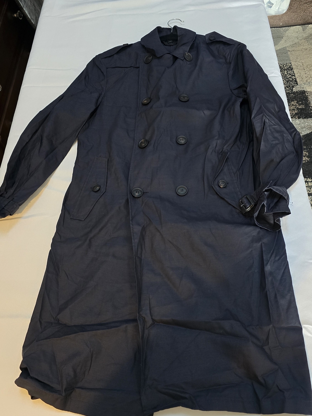 Burberry Navy Double-Breasted Trench Coat